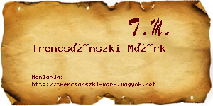 Trencsánszki Márk névjegykártya